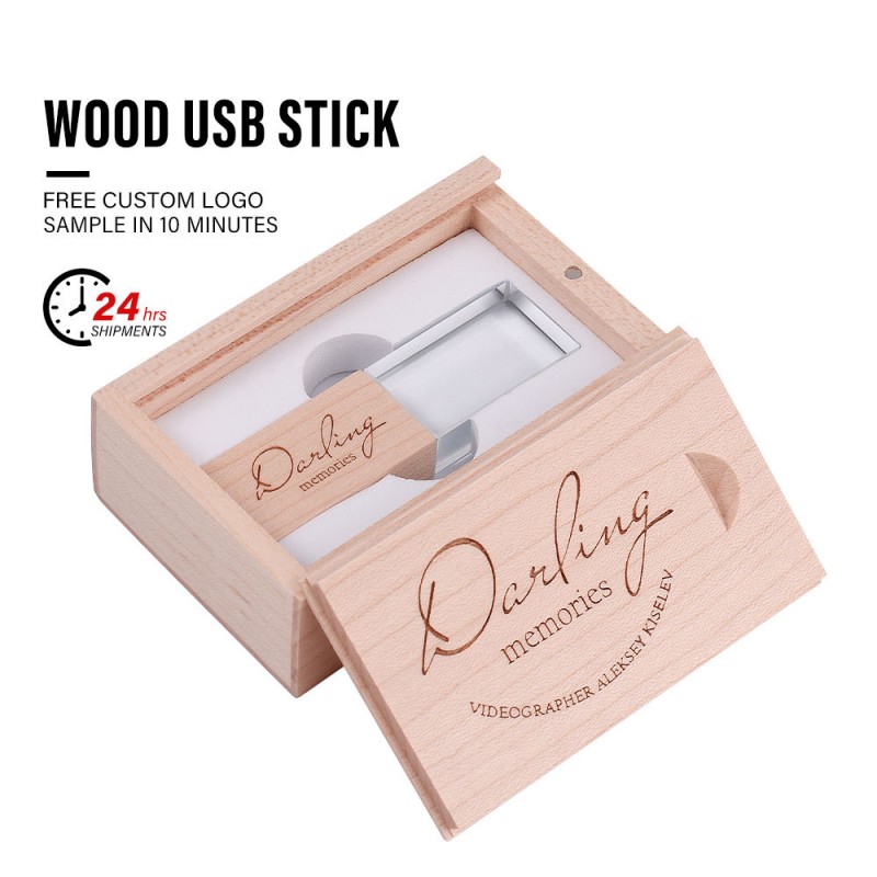 Aangepaste Crystal Wood USB-flashdrive