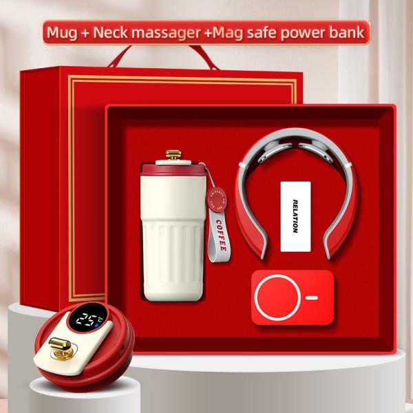 Aangepast logo 3-in-1 geschenkverpakking Mok Massager Power Bank