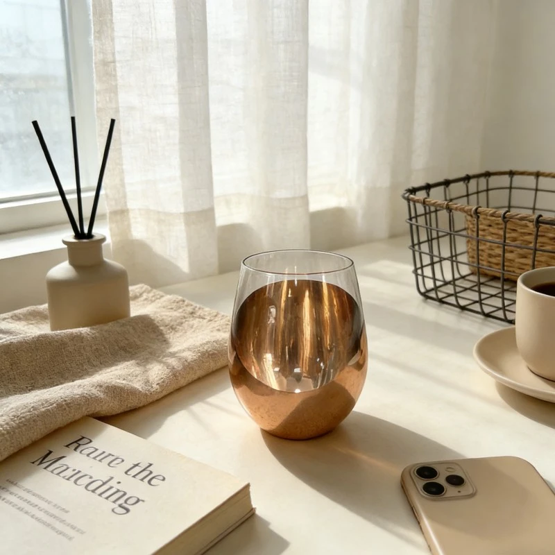 Multi-finish halfverguld wijnglas zonder steel