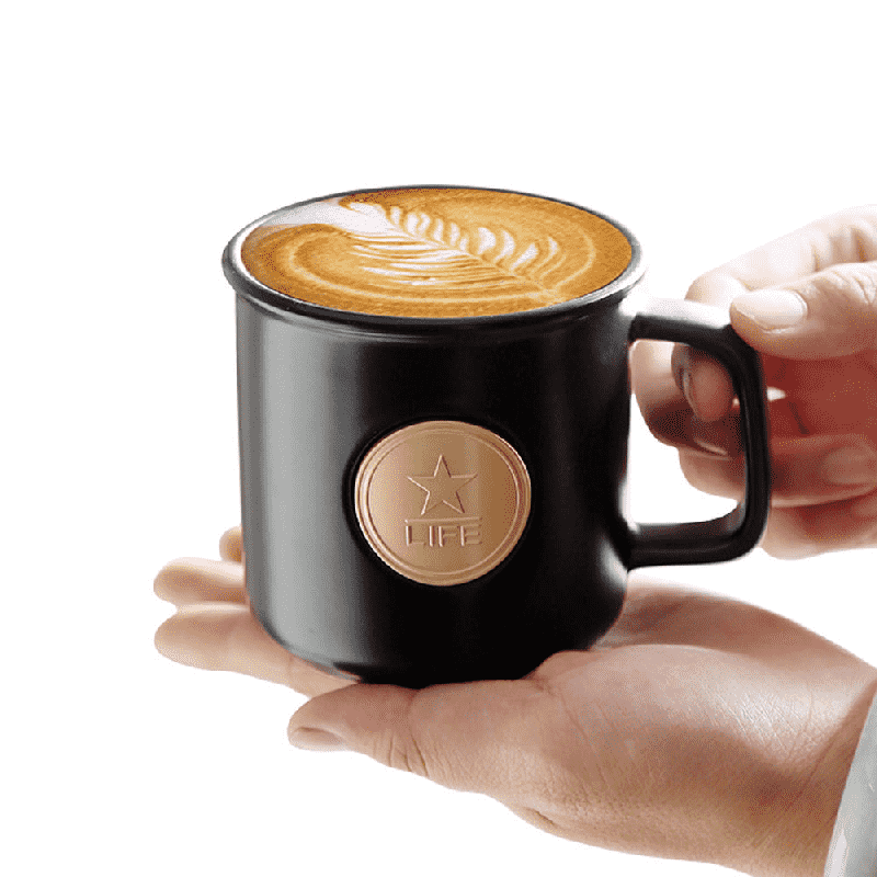 Star LIFE keramische koffiemok met deksel en lepel