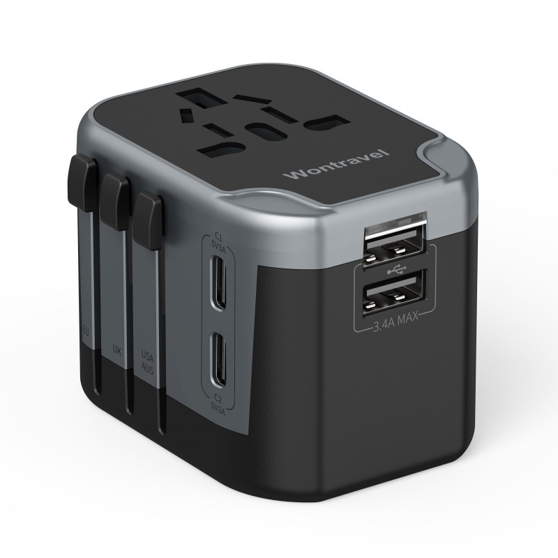 Universele alles-in-één internationale reisadapter voor wereldwijd gebruik