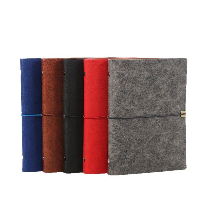 Vintage notitieboekje van PU-leer met 6 ringen